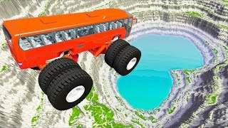 BeamNG drive  Leap Of Death Car Jumps amp Falls Into Red water 6 [upl. by Kerry]