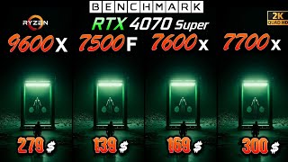 Ryzen 5 9600x vs 5 7500F vs 5 7600x vs 7 7700x  Test in 8 Games  1440p  RTX 4070 Super [upl. by Maitland]