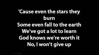 Jason Mraz  I wont give up lyrics [upl. by Akienaj]