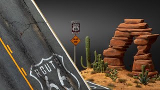 Diorama US Route 66Creating a DesertImitation of asphalt [upl. by Prosser682]