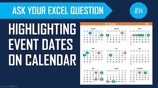 Highlight events weekends and holidays on calendar in Excel [upl. by Simmonds]