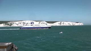 DFDS Ferry Dover Seaways departs Dover under the white cliffs [upl. by Burack]