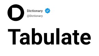 Tabulate Meaning In English [upl. by Yclek863]