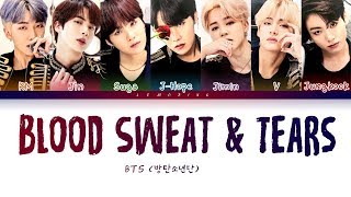 BTS  Blood Sweat amp Tears 방탄소년단  피 땀 눈물 Color Coded LyricsHanRomEng가사 [upl. by Asserak]