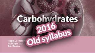 Carbohydrates  IB Biology Topic 2 Molecular Biology [upl. by Obla]