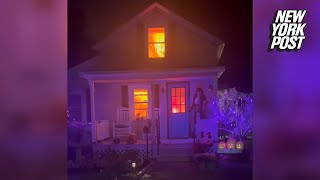 Firefighters called to raging house blaze — it was just ‘amazing Halloween decor’ [upl. by Rajiv763]