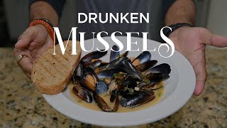 Drunken Mussels  White Wine Broth  Recipe [upl. by Pacifa]