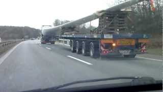 Vestas V90 Turbine Blade on highway HD [upl. by Eila310]