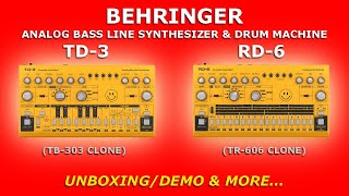 🙂 BEHRINGER TD3 Synthesizer amp RD6 Drum Machine  UNBOXING  DEMO amp MORE [upl. by Carnahan71]