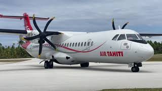 ATR72600 Air Tahiti Landing at Tikehau Airport TIH French Polynesia [upl. by Lathrope]