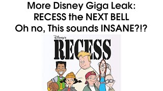 Disney Giga Leak RECESS the NEXT Bell Reboot Details OH NO Its bad [upl. by Demb616]