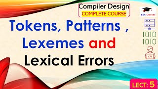 L5 Tokens Patterns  Lexemes and Lexical Errors  Compiler DesignCD Lectures in Hindi [upl. by Truitt]