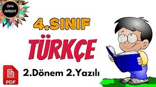 4 Türkçe 2 Dönem 1 Yazılı [upl. by Norling]