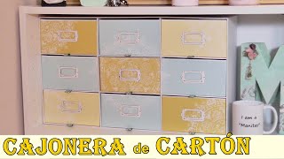 DIY Como hacer CAJONERA de CARTÓN  ORGANIZADOR  CARTONAJE [upl. by Yursa104]