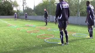 Séance entrainement football  AJ AUXERRE U17U19  Appuis et coordination [upl. by Fulks890]