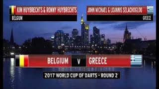 WorldCupDarts2017Ronde2BelgieGriekenland [upl. by Ahseekan561]