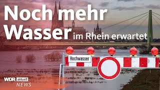 Hochwasser am Rhein Pegelstand steigt in Köln und Düsseldorf  WDR aktuell [upl. by Leo]