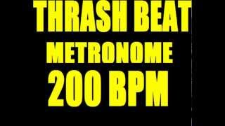 THRASH PUNK BEAT METRONOME 200 BPM LOOP with STOPS DBeat [upl. by Olzsal]