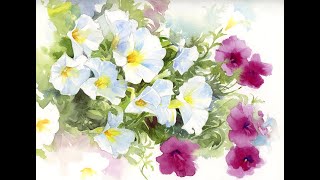 Learn Negative Painting with White Petunias [upl. by Aimerej164]