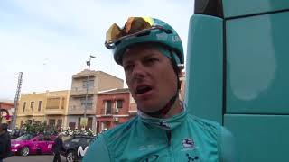 Jakob Fuglsang Interview during Tour of Valencia 2018 [upl. by Laughton65]