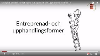 Entreprenad och upphandlingsformer  Entreprenadjuridik för nybörjare del 5 [upl. by Vandyke212]