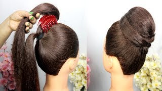 very easy hairstyle with using clutcher  easy Hairstyles For Party  clutcher hairstyle [upl. by Lemal]