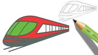 How to Draw a Bullet Train Step by Step  Easy Drawing  Coloring page [upl. by Esalb]