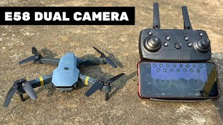 DRONES WALLAH E58 FOLDABLE DUAL CAMERA DRONE UNBOXING amp REVIEW [upl. by Nahama]