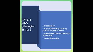 CPA CFE 2025 Exam Canada Strategies amp Tips [upl. by Lraed]