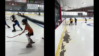 814 off ice land and roller training Kids work hard on hockey teamwork competition and play [upl. by Farro]