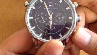 Reloj Tommy Acero inoxidable con Dial Azul fechador día reloj 24hrs [upl. by Esac]