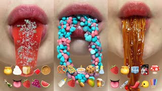 asmr 10 MINUTES FOR SLEEP EMOJI FOOD CHALLENGE mukbang eating sounds [upl. by Autry906]