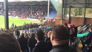 Bury v Millwall hooligans fighting on pitch 230416 [upl. by Dang]