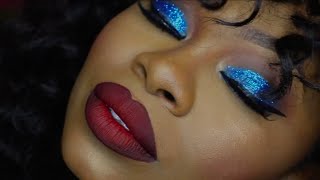 GLITTER EYESHADOW FOR HOODED EYES HOW TO [upl. by Alaaj995]