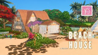 a frame beach house  the sims 4 speed build [upl. by Ofloda]