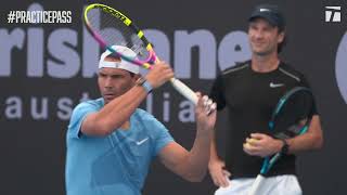 Rafael Nadal Hits the Practice Court in Brisbane  Practice Pass [upl. by Kuhlman101]