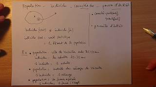 Modélisation statistique  population individu caractère observé paramètre dintérêt [upl. by Yerag]