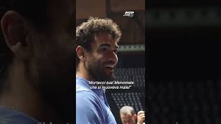 Jannik Sinner amp Matteo Berrettini scherzano insieme a Bologna  Coppa Davis 🦊🔨💙 [upl. by Jerrie]