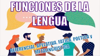 FUNCIONES DE LA LENGUA REFERENCIAL APELATIVA FÁTICA POÉTICA Y METALINGUISTICA [upl. by Backler300]