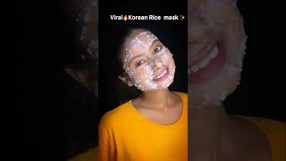 Korean rice face mask ✨viralhacks skincaretips beauytips shortvideonaturalskincare [upl. by Aronas359]