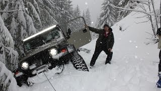 Deep Snow Wheeling Jeep Wrangler Oregon Cascades Extreme 4x4 [upl. by Adniram]