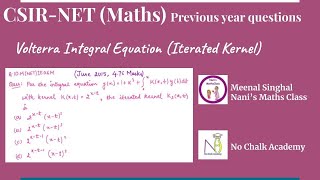 Variational Iteration Method  Voltera Integral Equation  Integral Equations [upl. by Sven]