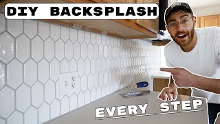 DIY BACKSPLASH Every Step To Get PRO Results and Save [upl. by Neelat]