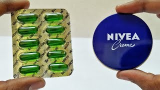 NIVEA cream Vitamin E capsules beauty tips for face  Instant skin care beauty hacks and remedies [upl. by Dodge]