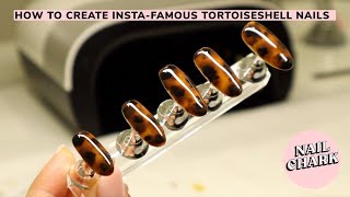 HOW TO CREATE INSTAFAMOUS TORTOISESHELL GEL NAILS  AUTUMN NAIL ART TUTORIAL  NAIL CHARK [upl. by Land]