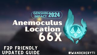 All 66 Anemoculus Locations  Genshin Impact  UPDATED Best Routes Revealed 2024 Edition [upl. by Lorelle263]