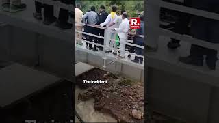 CM Chandrababu Naidu Narrowly Escapes Train On Railway Bridge During Vijayawada Flood Inspection [upl. by Ahsienod342]