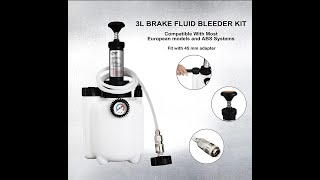 SMOTIVEPRO 3L Brake Fluid Bleeder Kit with 1L Refilling Bottle and 45mm Master Cylinder Adapter [upl. by Notsahc]