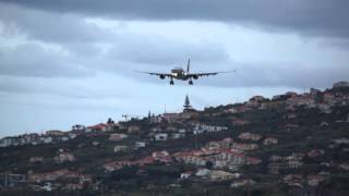 Spectacular Funchal Landing TAP Air Portugal Airbus 330202 Madeira Portugal HD and full Screen [upl. by Noletta]