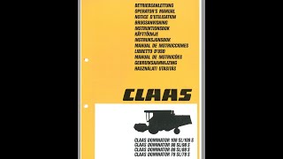 Claas Dominator 78  88  98  108 SSL Operators Manual [upl. by Atiuqcir]